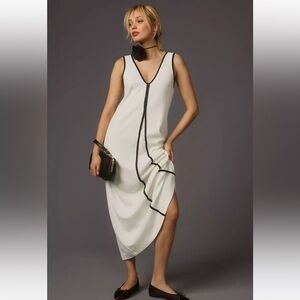 MAEVE COLORBLOCK A-LINE KNIT MAXI DRESS